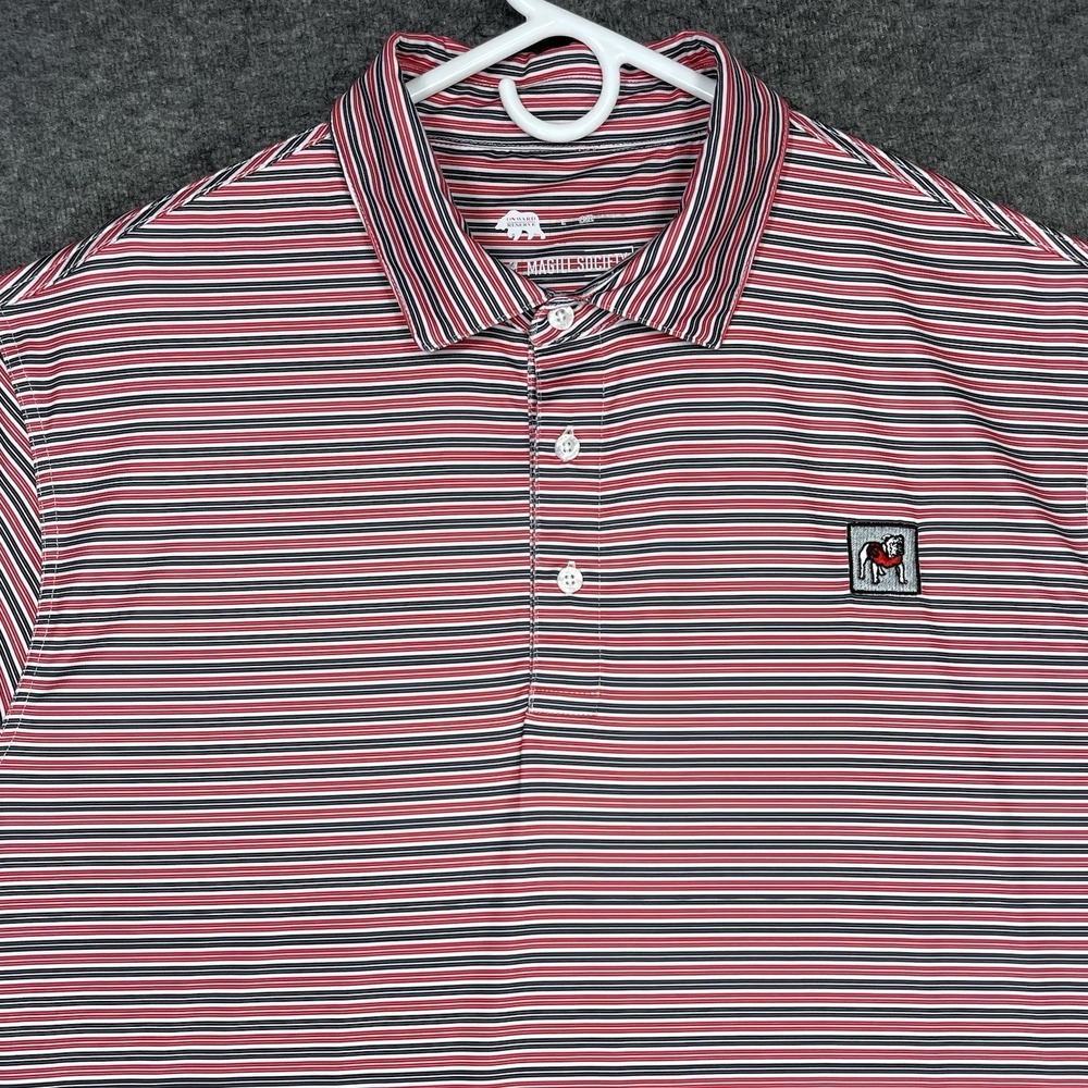 Onward Reserve Polo Shirt Mens L Striped University of Georgia Magill Society
